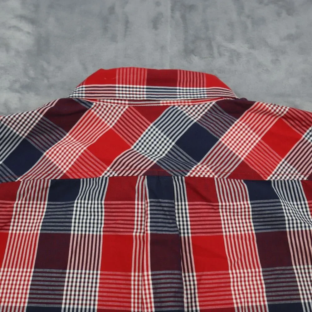 Rocksmith Shirt Men 3XL Red Black Plaid Long Sleeve Button Up Collared Color Blk